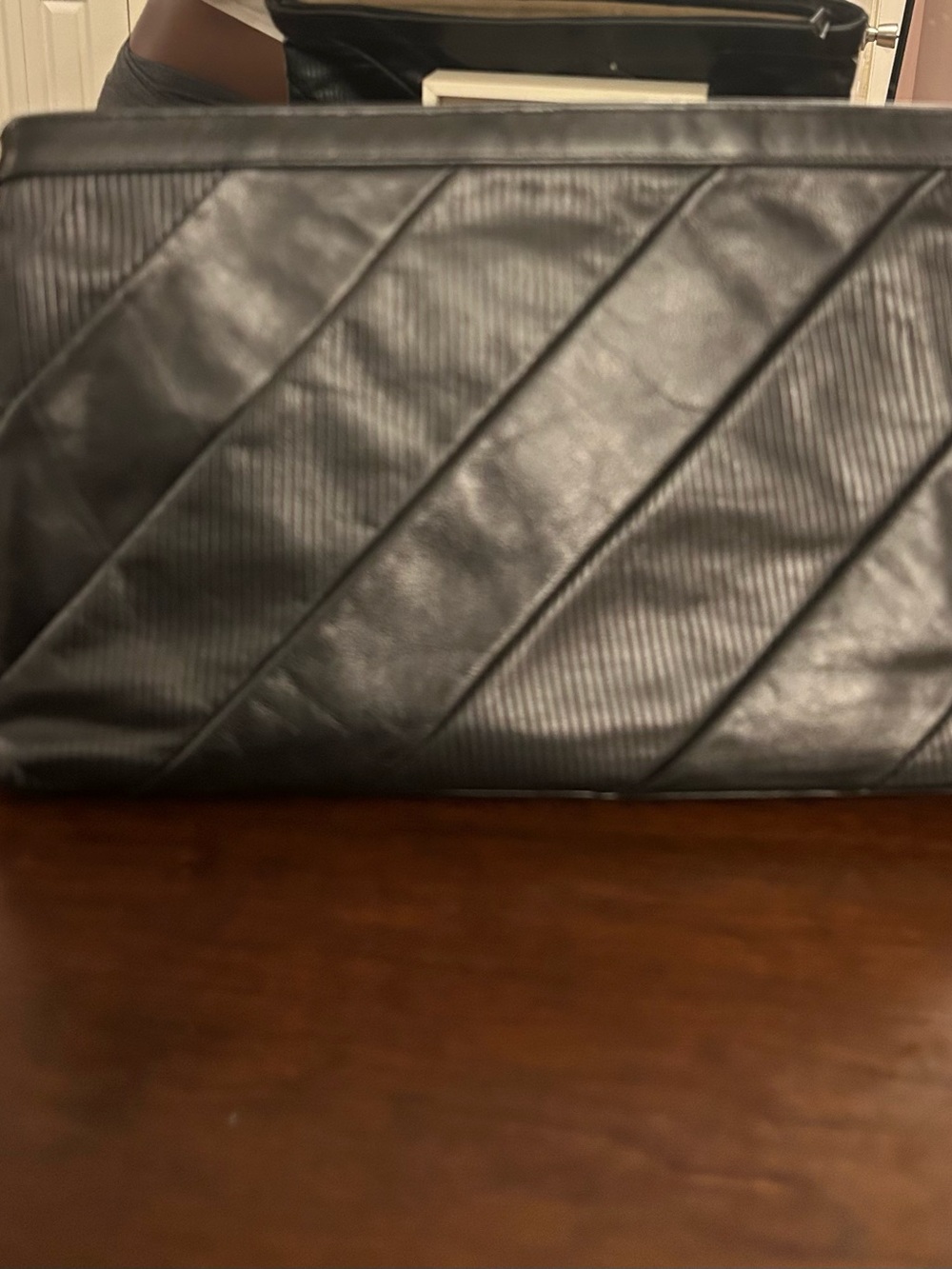 Classic Black Men's Leather Clutch Bag